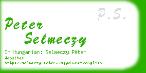 peter selmeczy business card